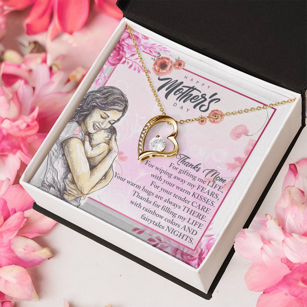 Thanks Mom For Gifting Me Life - Forever Love Necklace Forever Love Necklace