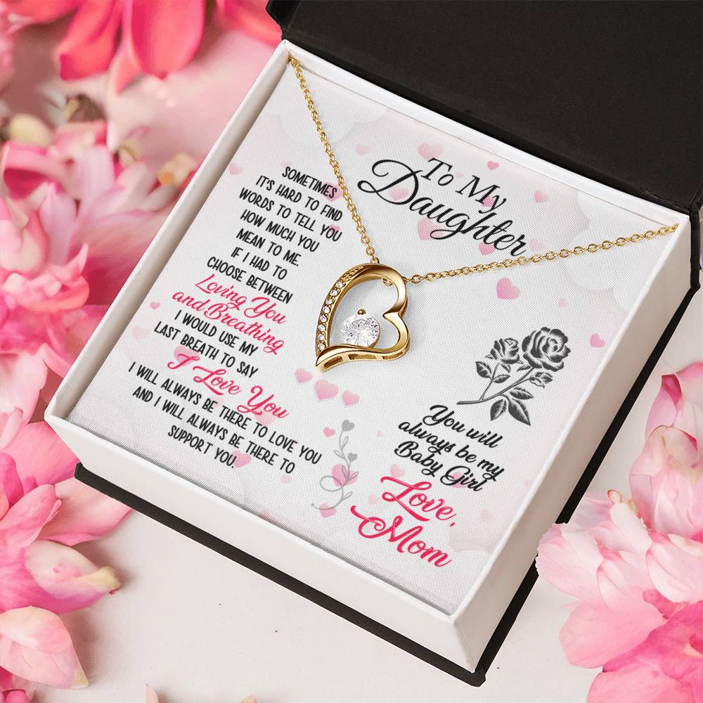 To My Daughter Forever Love Mother's Day Necklace Gift Set Daughter Gift From Mom Anniversary Lovingly Mom Birthday Gift Daughter Forever Love Necklace