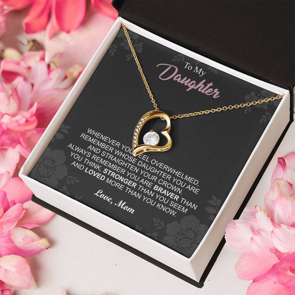 To My Daughter Necklace - Daughter Mother's Day Gift - To My Daughter Necklace From Mom Dad - Grown Up Daughter Gift From Mom Forever Love Necklace