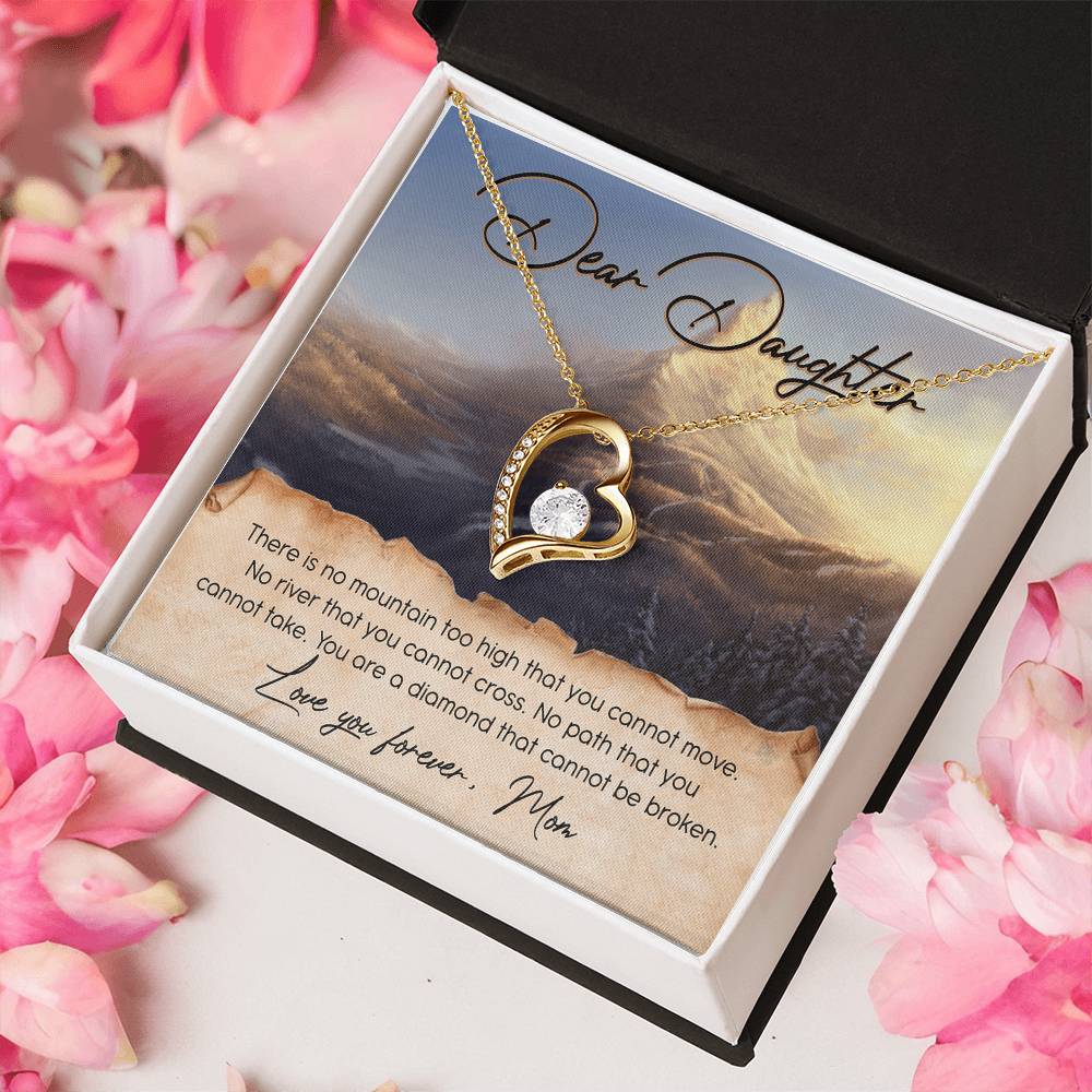 To My Beautiful Daughter Gift For Daughter From Mom Daughter's Birthday Daughter's Graduation Daughter Jewelry Mother's Day Forever Love Necklace