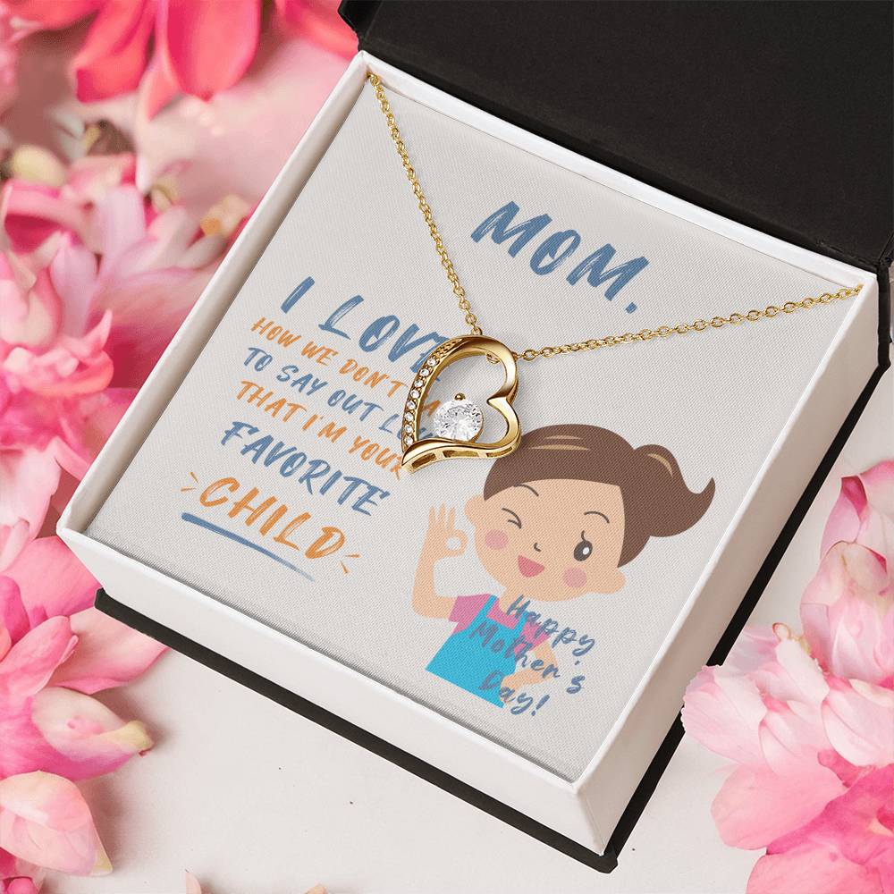 Mom With Message Card 1 Forever Love Necklace