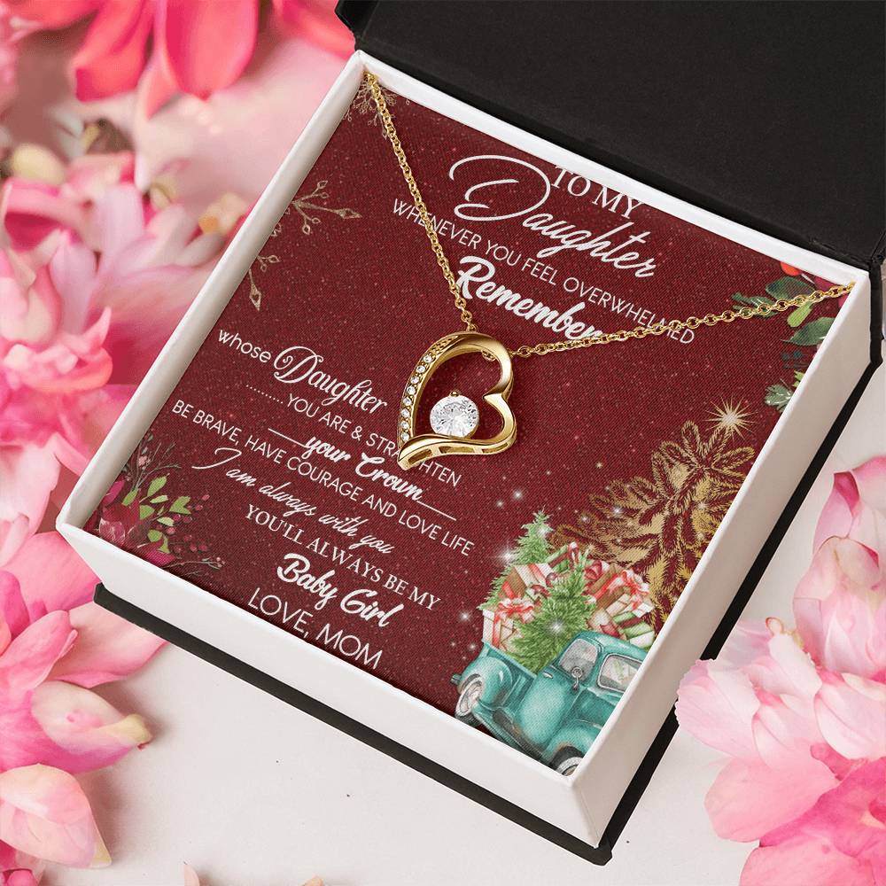 To My Daughter Forever Love Necklace - To My Daughter Merry Christmas Gift For Daughter - Christmas Daughter Necklace Forever Love Necklace