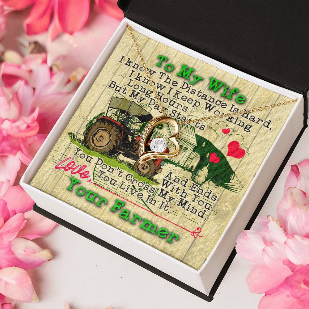 I Love My Farmer Farmer's Daughter Farmer's Wife Farmer's Wife Beauty Necklace Sweetest Hearts 1 Forever Love Necklace