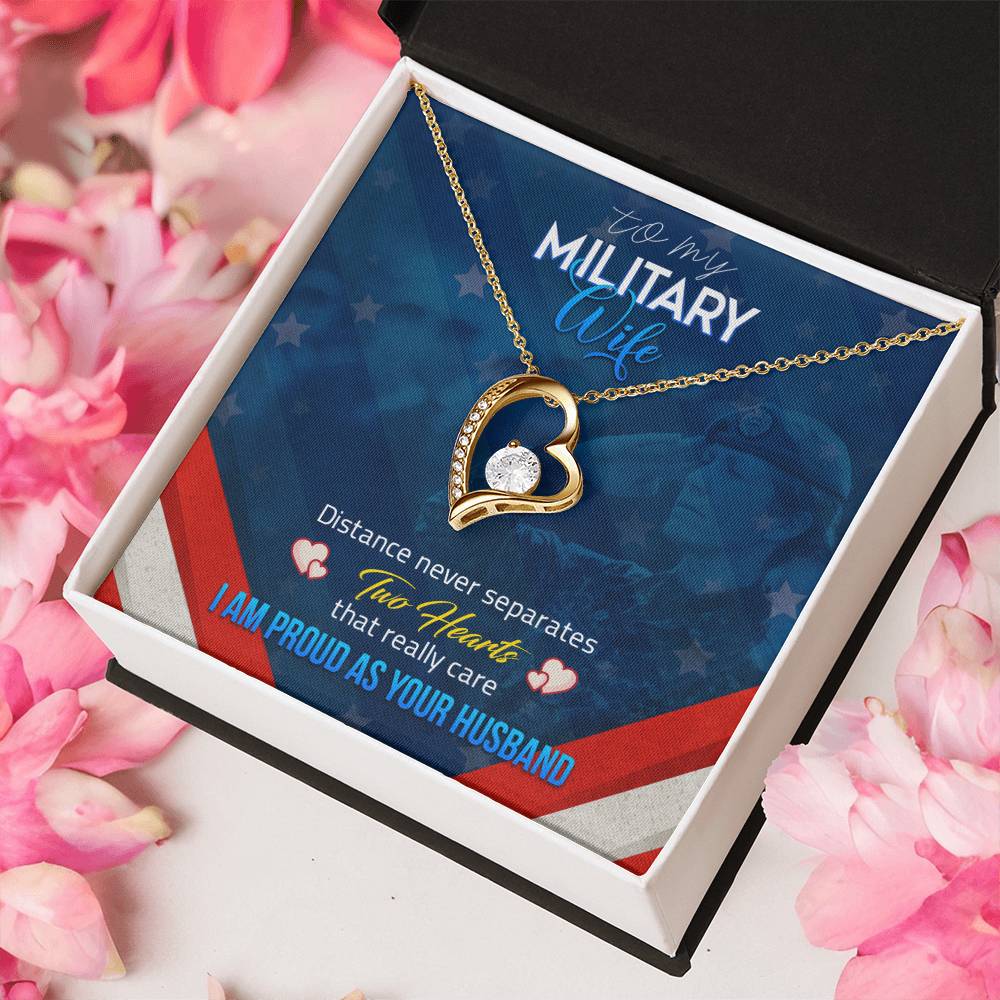 To My Military Wife Distance Never Separatess Necklace 1 Forever Love Necklace