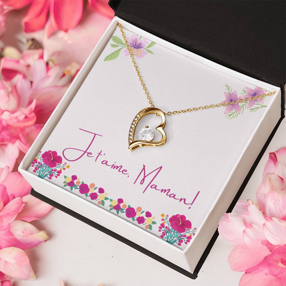 Je T'aime Maman Pendentif Coeur Forever Love Necklace