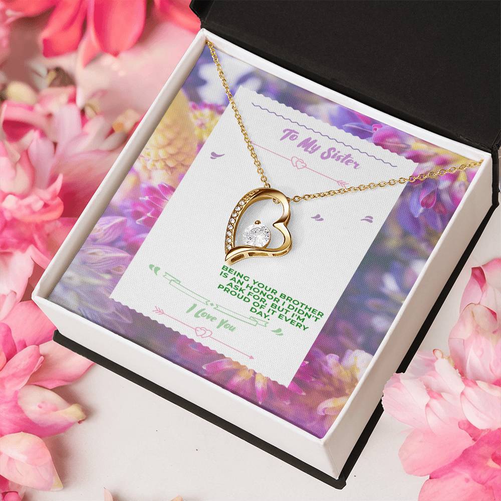 Birthday Gift For Sister Dazzling Polished Heart Pendant Necklace Forever Love Necklace