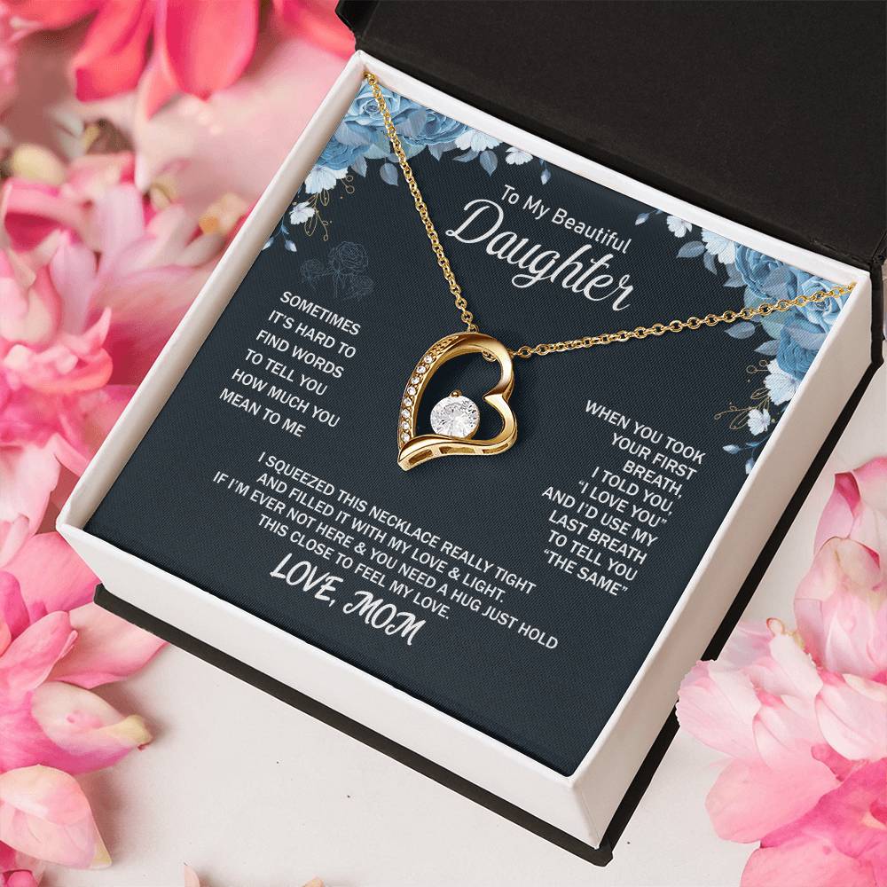 To My Daughter Beautiful Chapters Forever Love Necklace Daughter Necklace Gift For Daughter Xmas Christmas Daughter Gift From Mom Forever Love Necklace