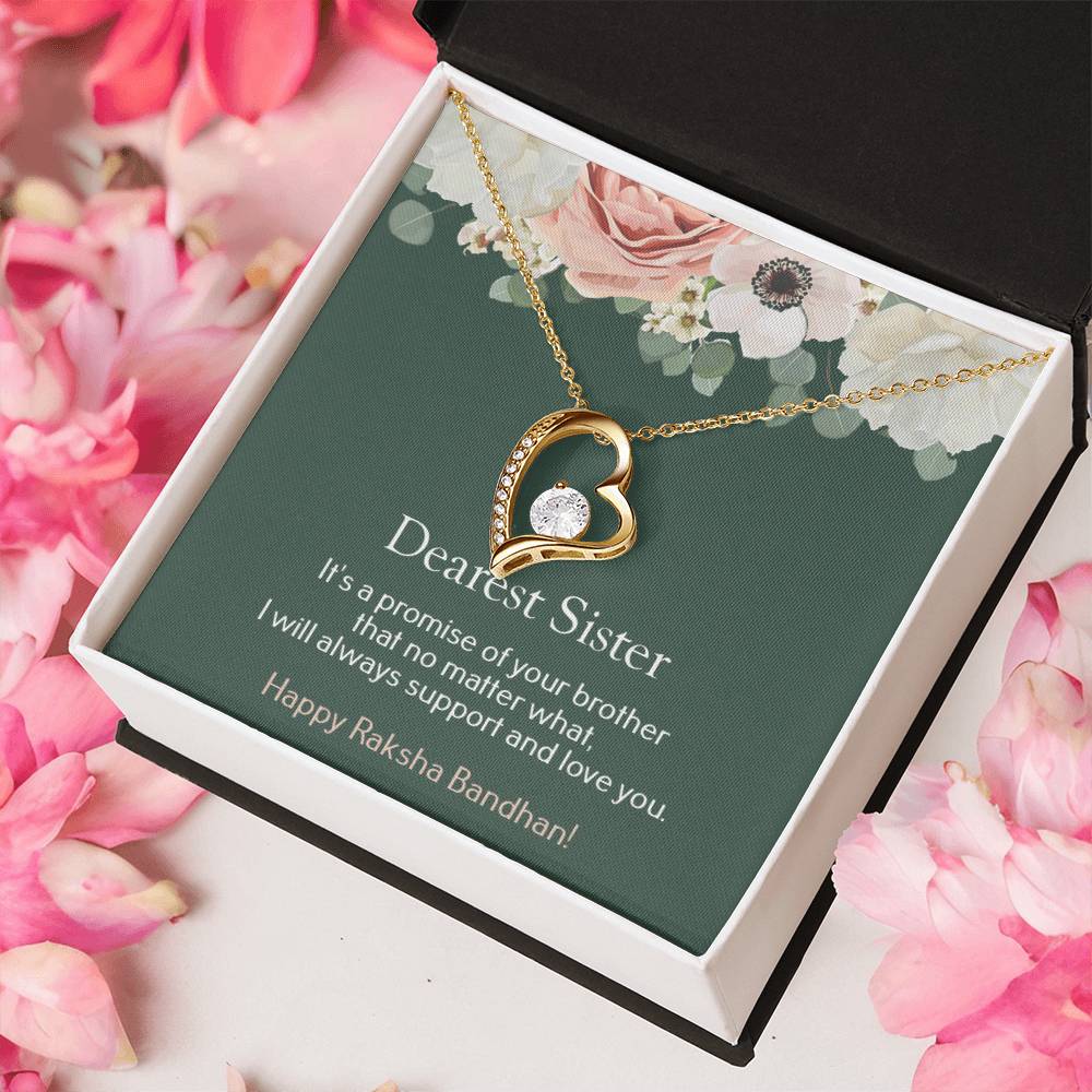 Dearest Sister Happy Raksha Bandhan 925 Sterling Silver Pendant 1 Forever Love Necklace