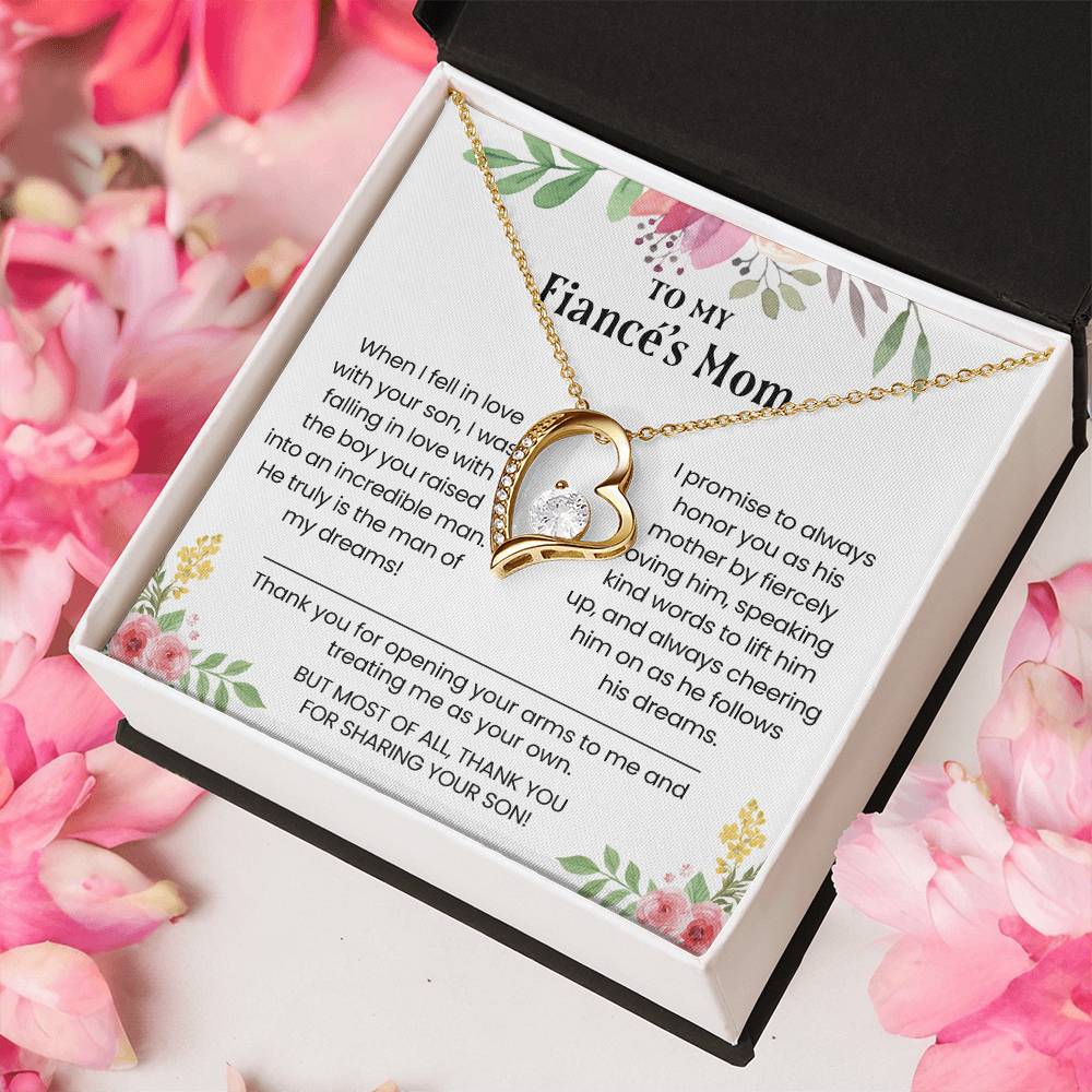 To My Fiancé's Mom Love Fiancé's Mom Necklace Gift To My Fiancés Mom Future Fiancés Mom Present Gift For Fiancé's Mom Birthday New Fiancés Mom Forever Love Necklace