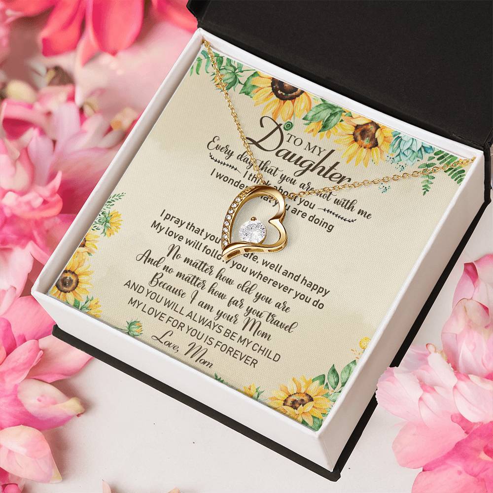 To My Daughter Necklace Gift Daughter Birthday Gift From Mom Christmas Gift Gift For Daughter From Mom Anniversary Lovingly Mom Grown Up Daughter Forever Love Necklace