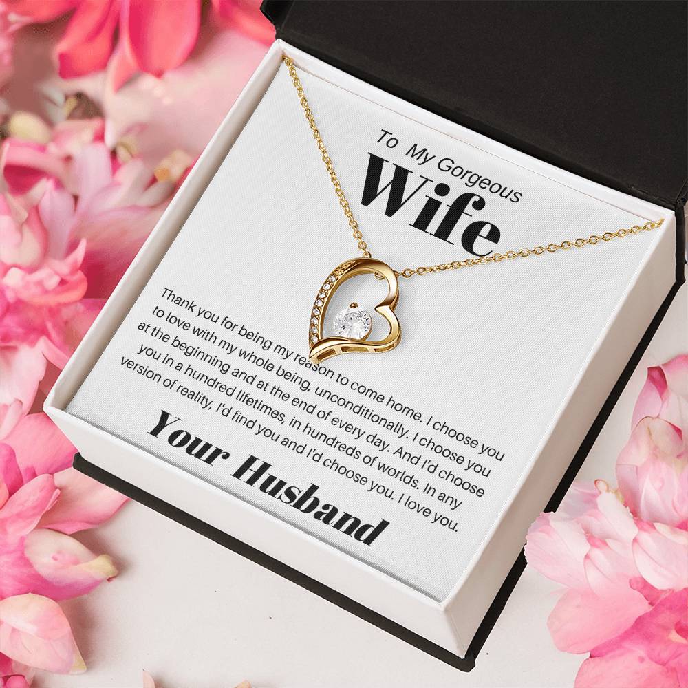To My Wife - Valentine's Gift Forever Love Necklace