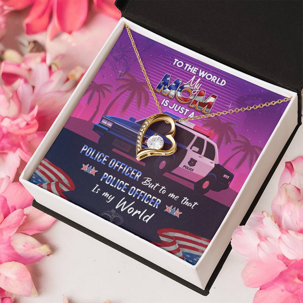Police Officer Mom -  Forever Necklace Forever Love Necklace