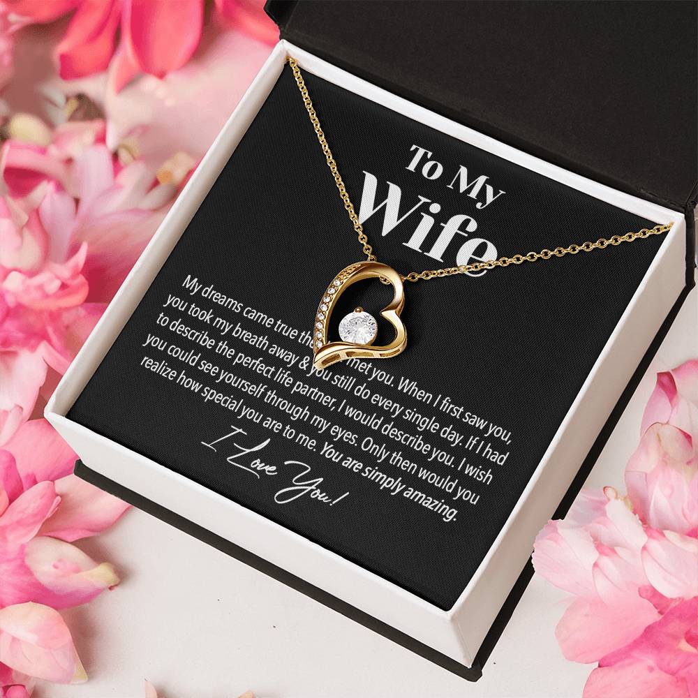 Necklace For My Wife To My Wife Heart Pendant Necklace Heart To My Wife Necklace Anniversary Gift Birthday Gift For Wife Forever Love Necklace