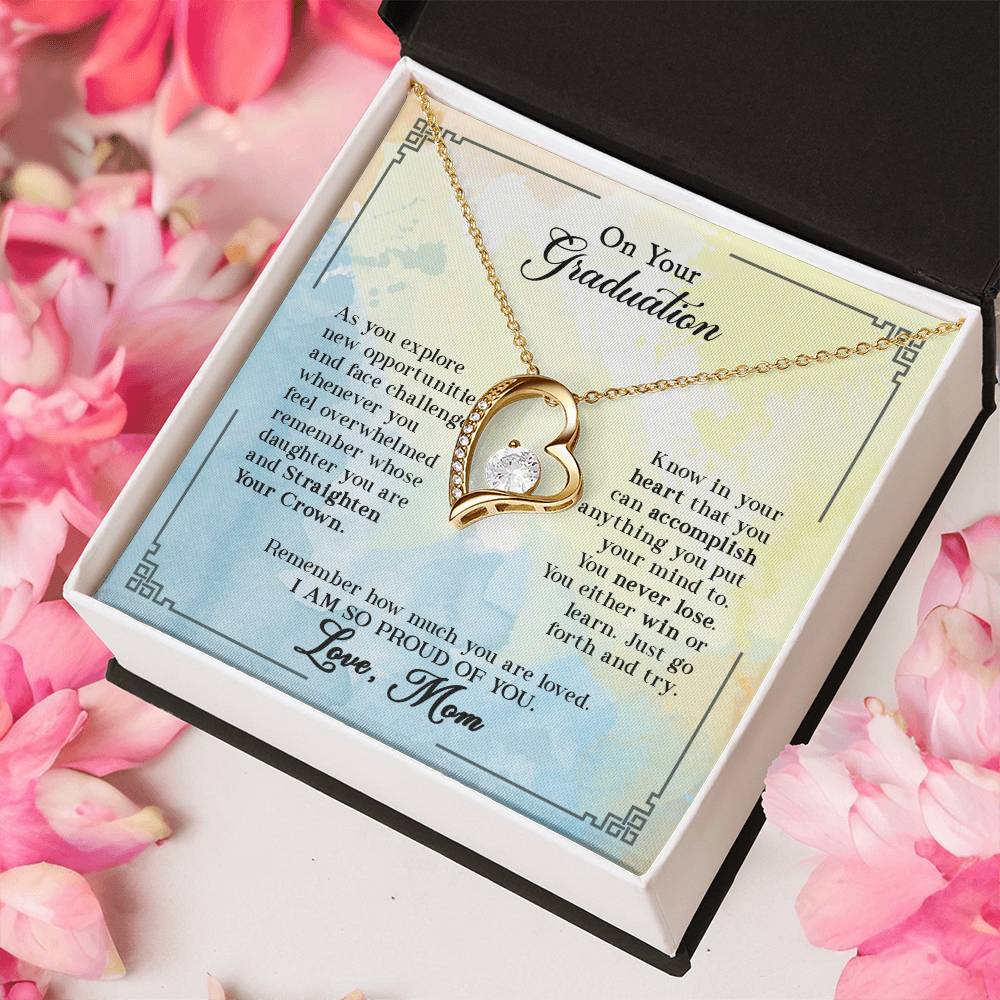 Graduation Gift For Daughter On Your Graduation Straighten Your Crown Gift For Daughter Straighten Your Crown Gift To My Daughter Forever Love Necklace