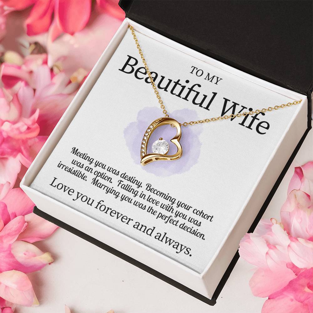 Beautiful Wife Valentine's Heart Gift Necklace Forever Love Necklace