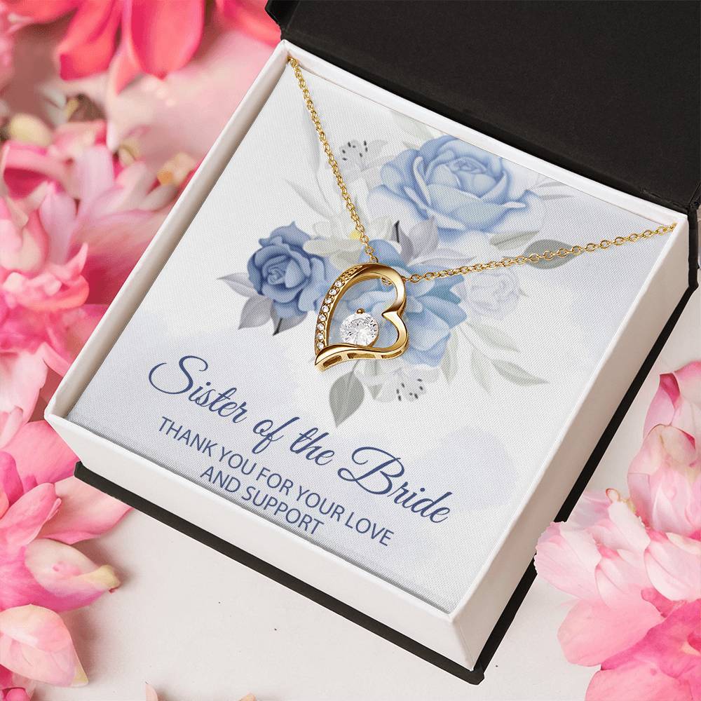 Sister Of The Bride Jewelry Boxsister Of The Bride Forever Love Necklace Sister In Law Wedding Day Gift Sister Of The Groom Wedding Forever Love Necklace