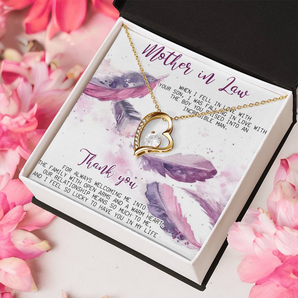 Mother In Law Necklace Gift Mother In Law Birthday Gift Wedding Gift Forever Love Necklace For Mother In Law Mother Of The Groom Forever Love Necklace