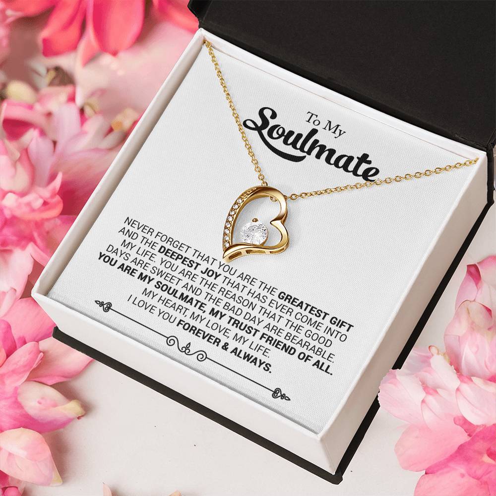 To My Soulmate Gift For Wife Girlfriend 1 Forever Love Necklace