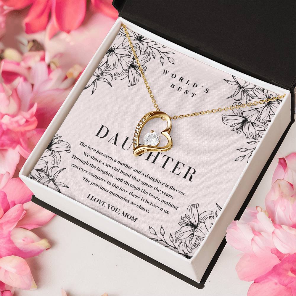Daughter Gift World's Best Daughter Necklace Forever Love Necklace