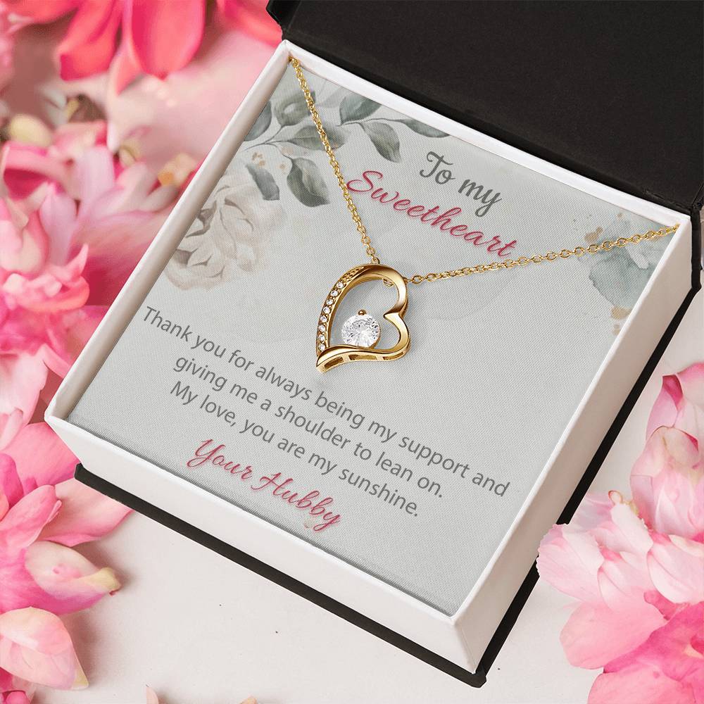 To My Sweetheart From Your Hubby 925 Sterling Silver Pendant 1 Forever Love Necklace