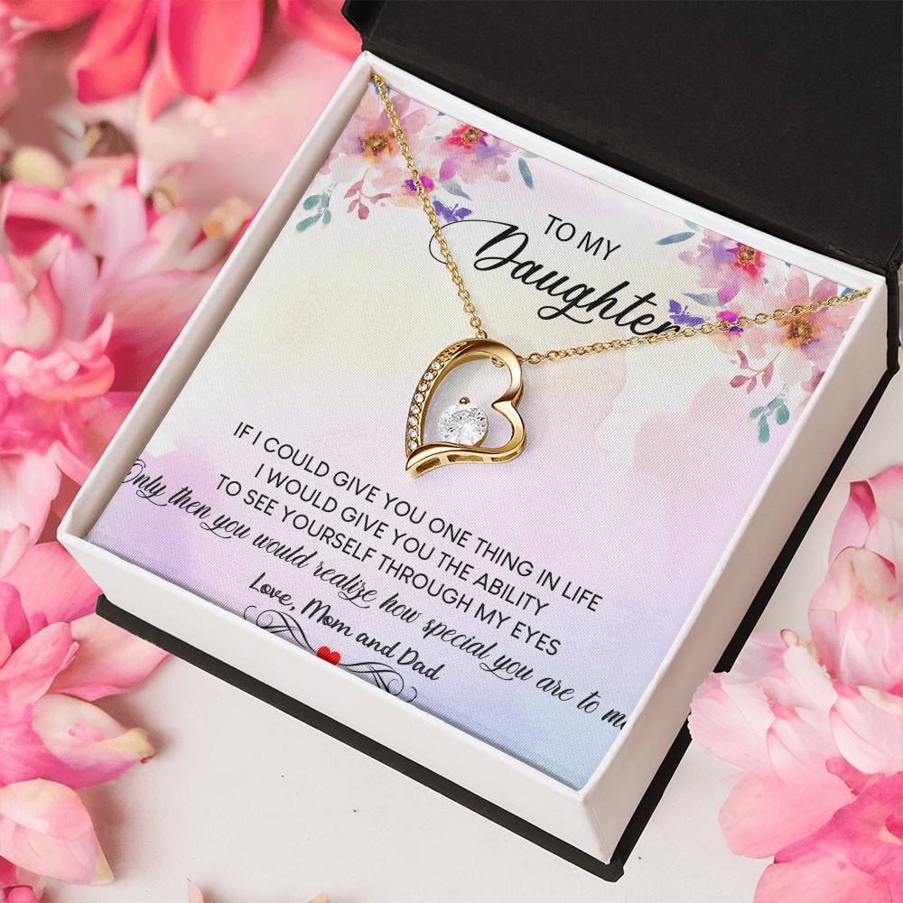 To My Daughter Necklace Forever Love Gift Daughter Necklace From Mom And Dad Customize Daughter Necklace Gift Daughter Birthday Forever Love Necklace