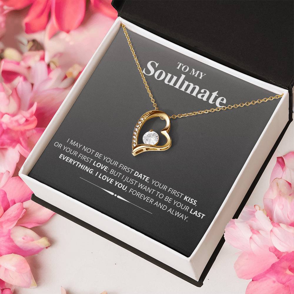 To My Soulmate Gift Dancing Wishbone Necklace Gift From Husband Anniversary Gift For Wife Forever Love Necklace