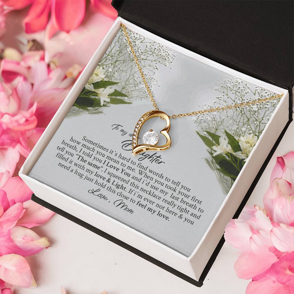 Dear Daughter Necklace - Daughter Mother's Day Gift - To My Daughter Necklace From Mom Dad - Grown Up Daughter Gift From Mom Forever Love Necklace