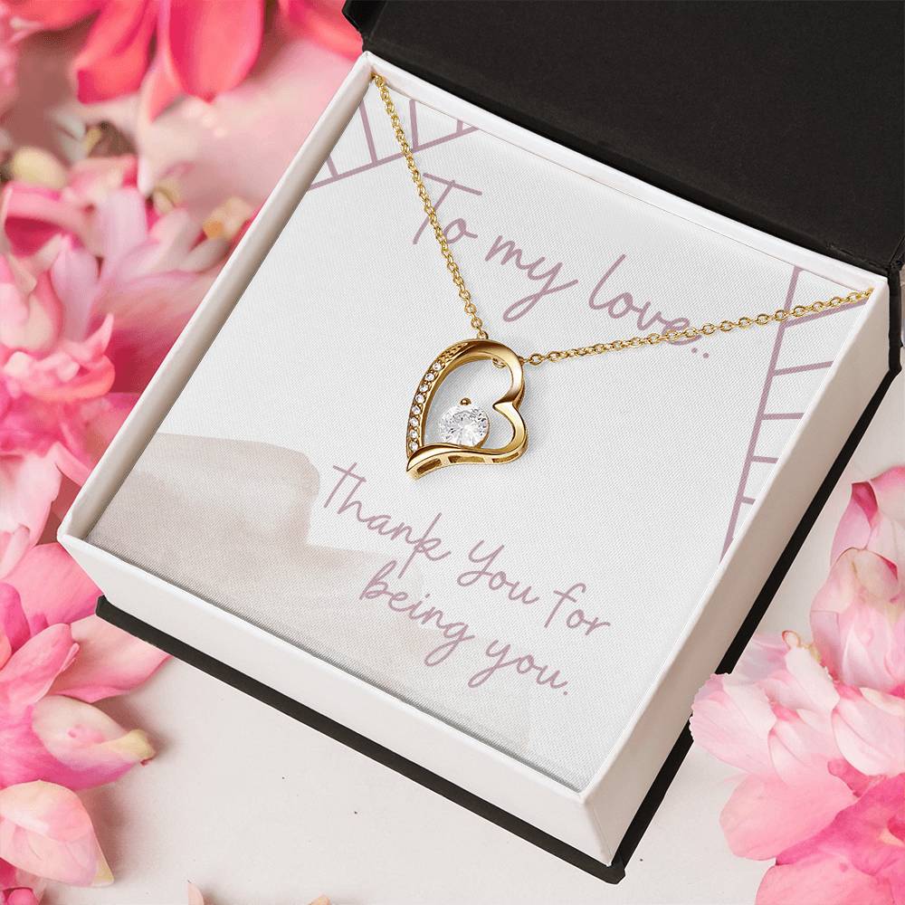 To My Love.. Forever Love Necklace 14K White Gold Or 18K Yellow Gold Forever Love Necklace