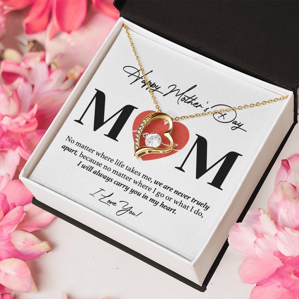 Happy Mothers Day 14k Gold Necklace Forever Love Necklace