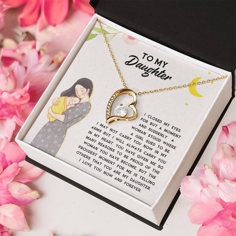 To My Daughter I Love You Now And Forever For Daughter - Daughter Necklace Gift For Daughter Forever Love Necklace