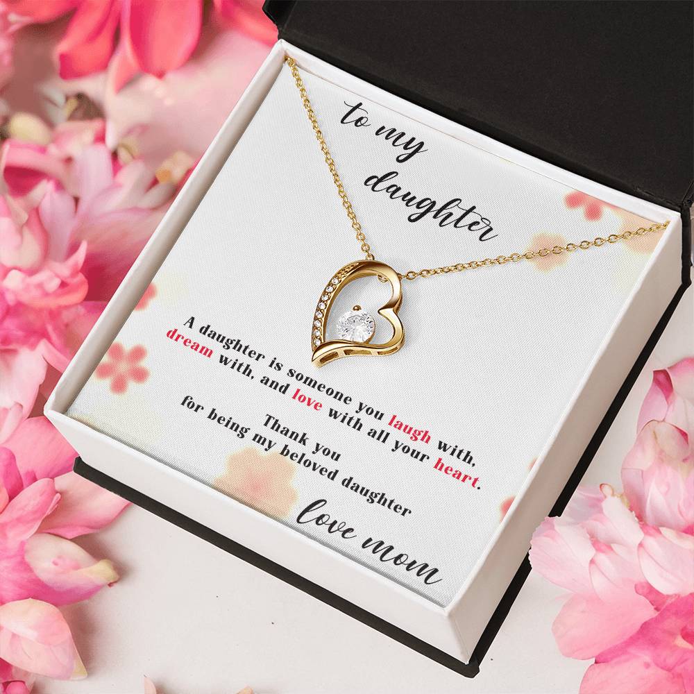 Thank You For Being My Beloved Daughter Necklace Forever Love Necklace