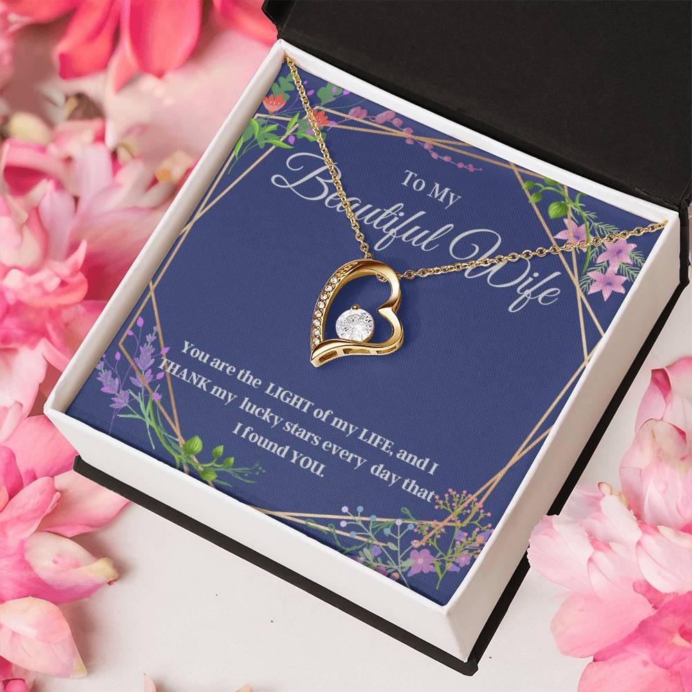 My Beautiful Wife Forever Love Heart Necklace Gift Forever Love Necklace