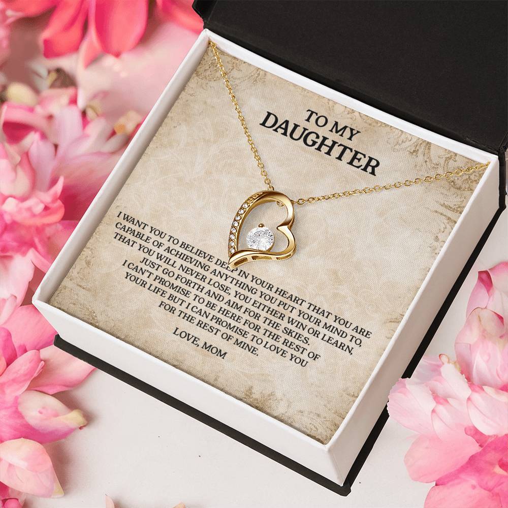 To My Daughter Love Mom Anniversary Lovingly Mom Birthday Gift Daughter Graduation Gift Grown Up Daughter Daughter Birthday Gift From Mom Forever Love Necklace