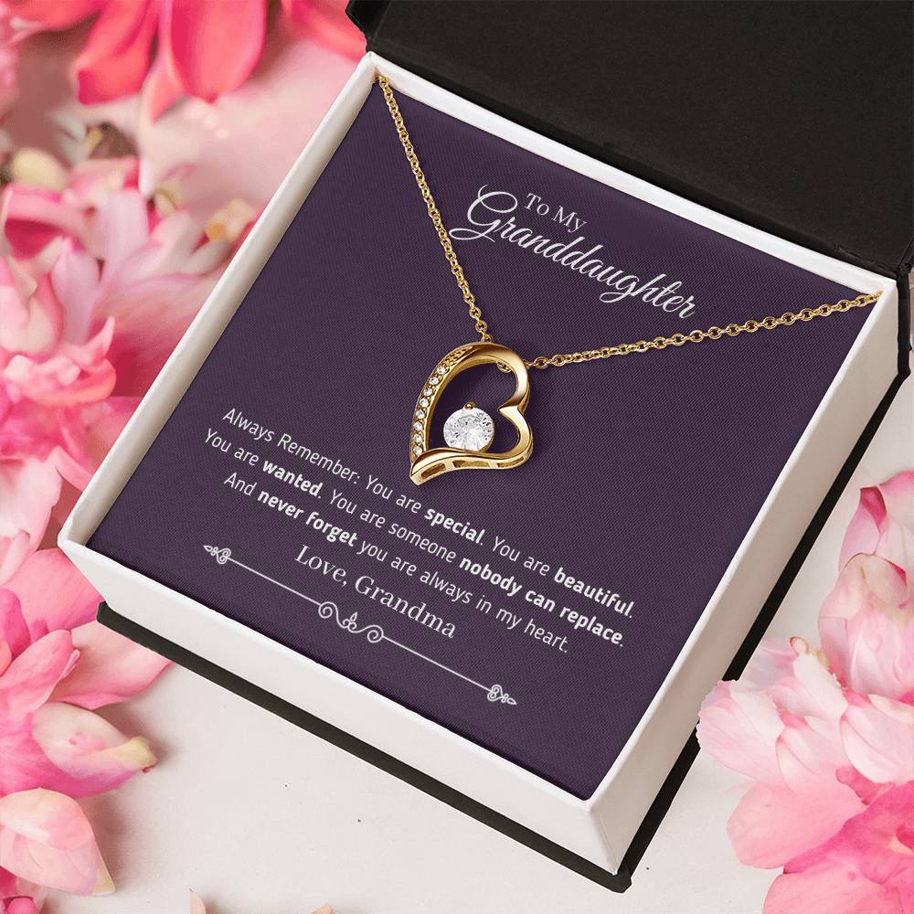 To My Granddaughter - You Are Always In My Heart Necklace Forever Love Necklace