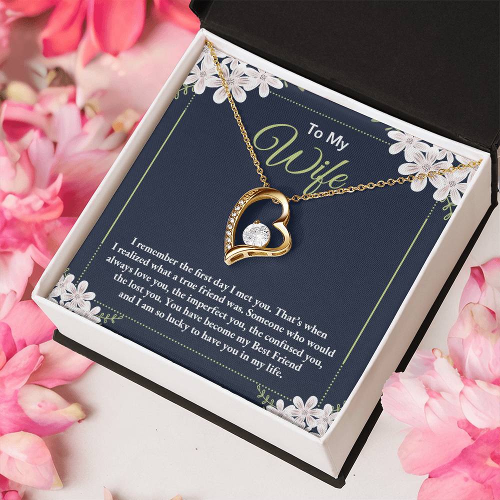 To My Wife - I Am So Lucky To Have You In My Life - Forever Love Necklace Forever Love Necklace
