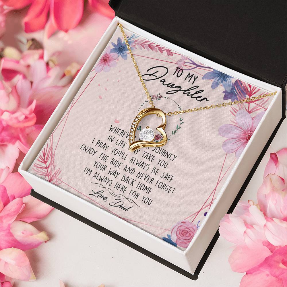 To My Daughter Forever Love Necklace Birthday Gift From Dad -  To My Daughter Necklace Father Daughter Necklace Father To Daughter Forever Love Necklace