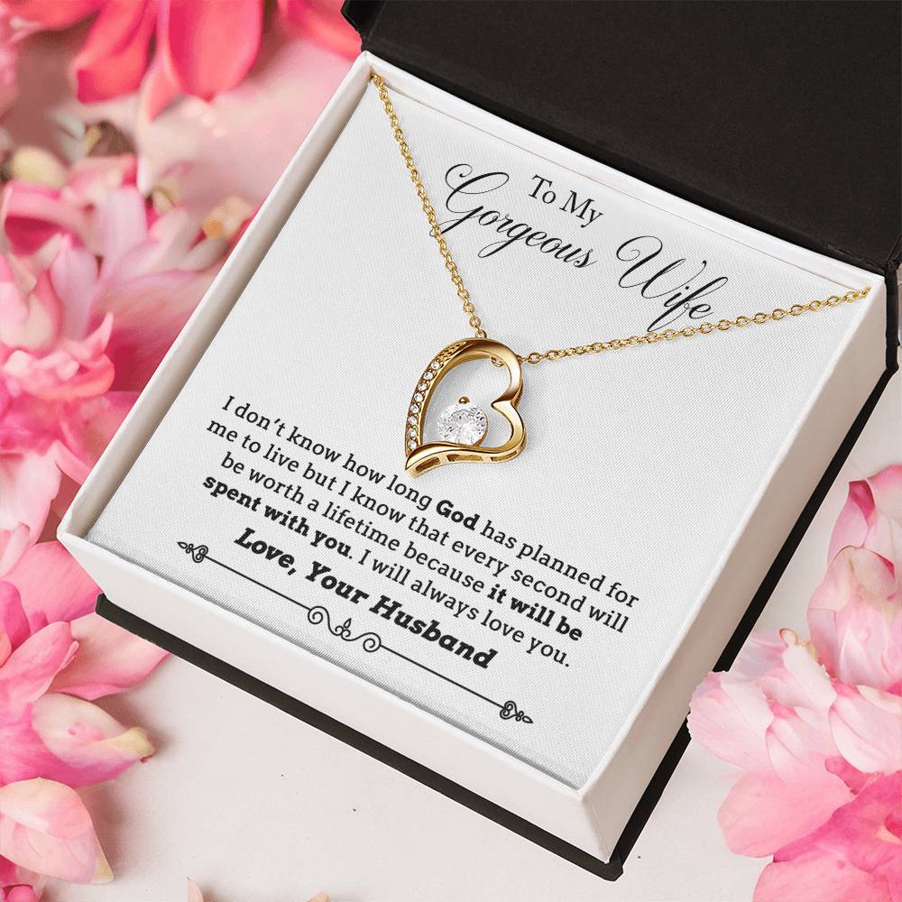 To My Wife Lifetime Spent With You Necklace With Message Card 1 Forever Love Necklace