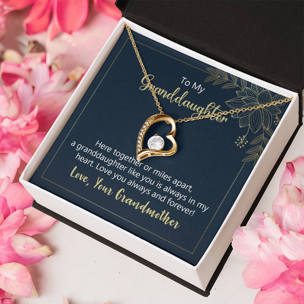 To My Granddaughter Love You Always Forever Love Necklace