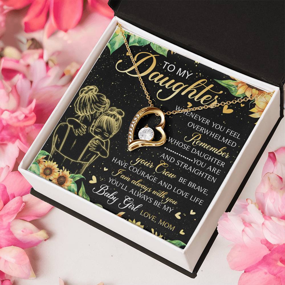 To My Daughter My Baby Girl Infinity Heart Necklace Birthday Message Card Sentimental Gift Mother To Daughter Daughter Jewelry Mother Daughter Forever Love Necklace