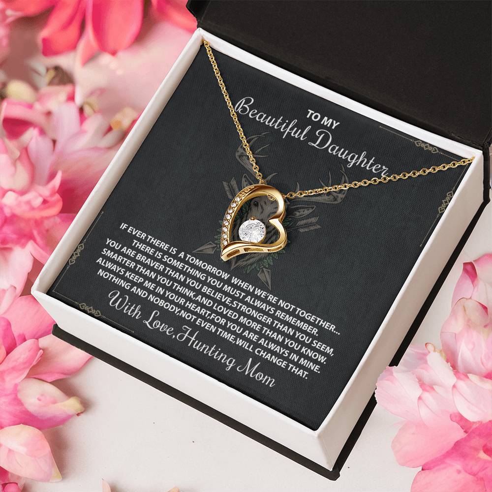 To My Daughter From Mom Necklace Mother To Daughter Gift Birthday Gift To Daughter From Mom Daughter Necklace Hunting Mom Necklace Forever Love Necklace