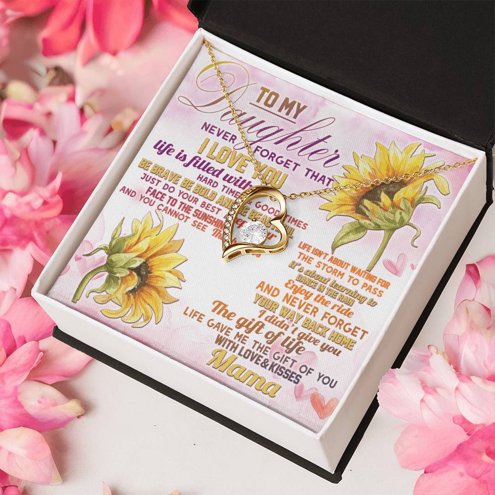 To My Daughter Necklace Mother Daughter Necklace Father To Daughter Birthday Gift Gifts To Daughter From Mama Forever Love Necklace
