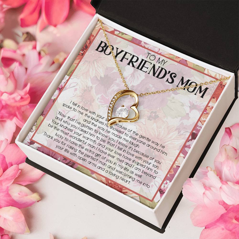 To My Boyfriend's Mom Necklace With Gift Box To My Boyfriend's Mom Necklace Gift Boyfriend's Mom Gift Necklace Gift For Boyfriend Forever Love Necklace