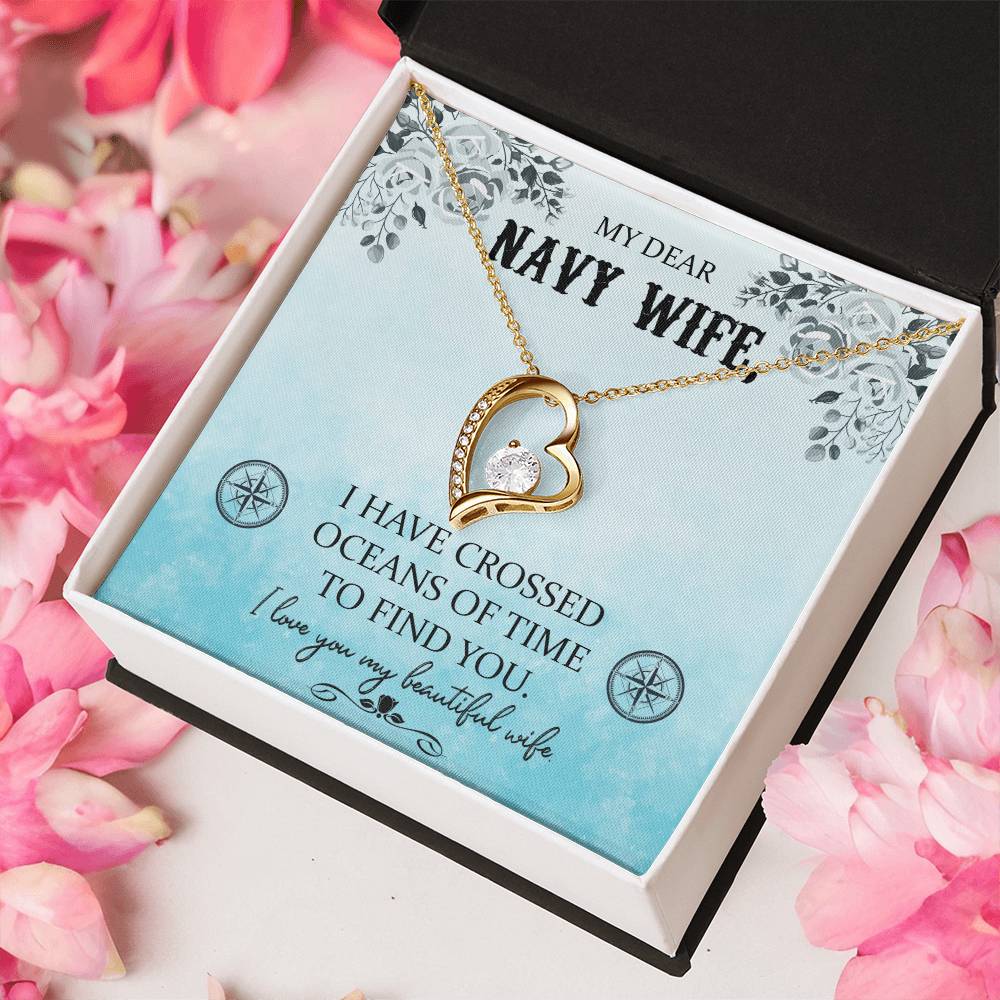 Proud Navy Wife Forever Love Necklace