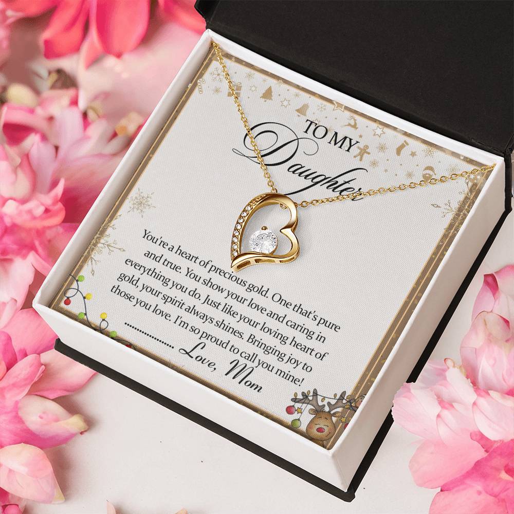 To My Daughter Forever Love Necklace - Daughter Mother's Day Gift - To My Daughter Necklace From Mom Dad Forever Love Necklace