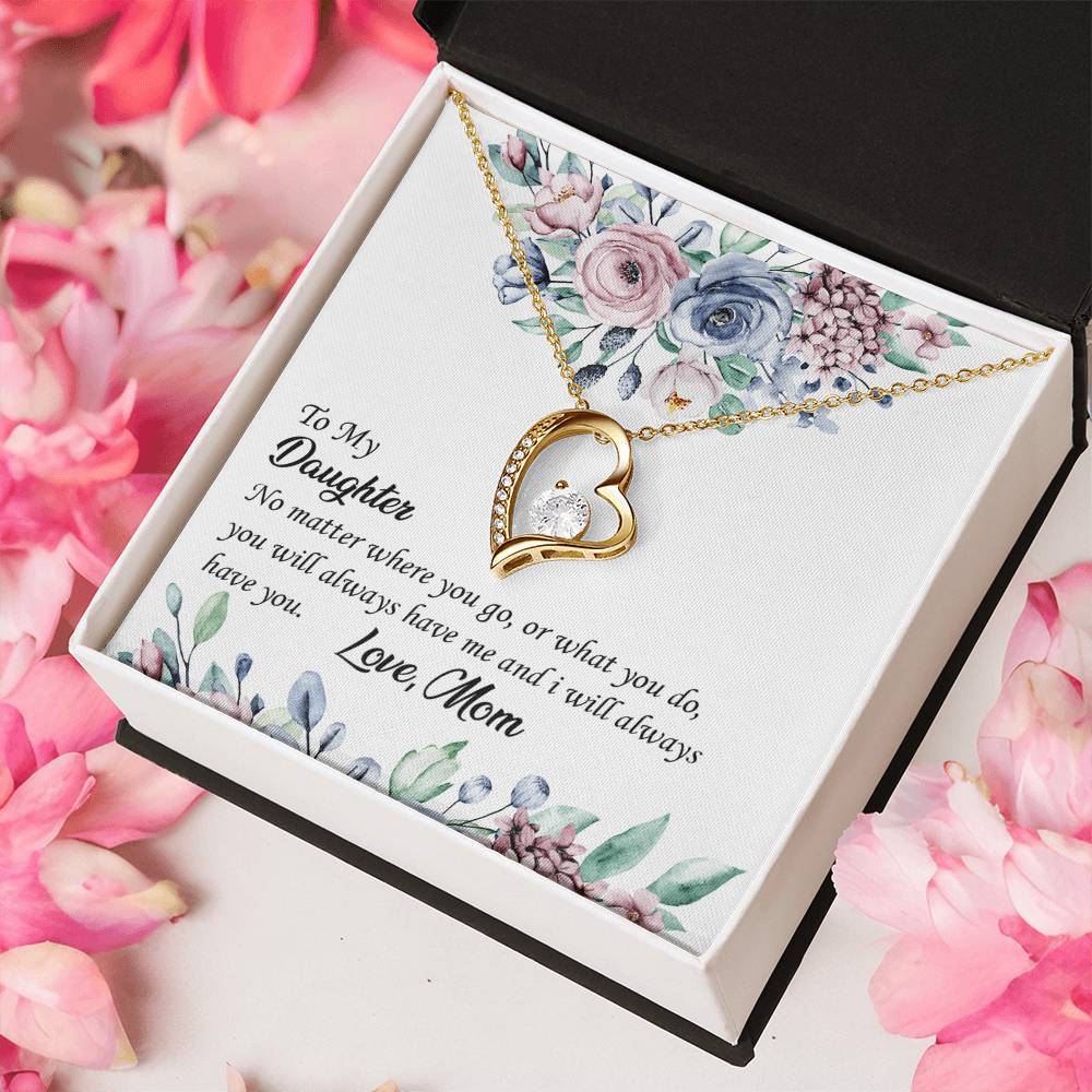 To My Daughter I Will Be Here For You Forever Love Necklace - Mother Daughter Necklace Mother To Daughter Birthday Gift Gifts To Daughter Forever Love Necklace