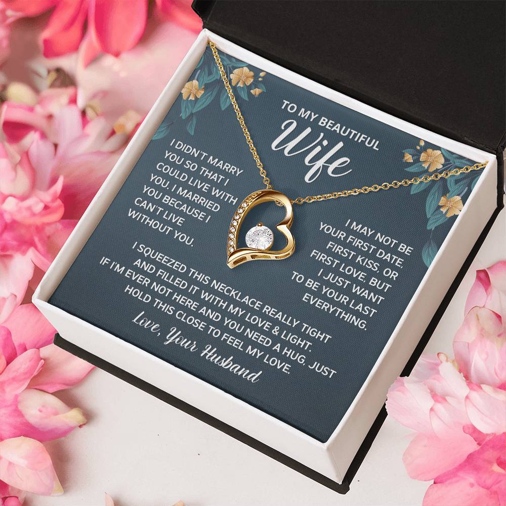 Gift For Wife I Can't Live Without You Forever Love Necklace
