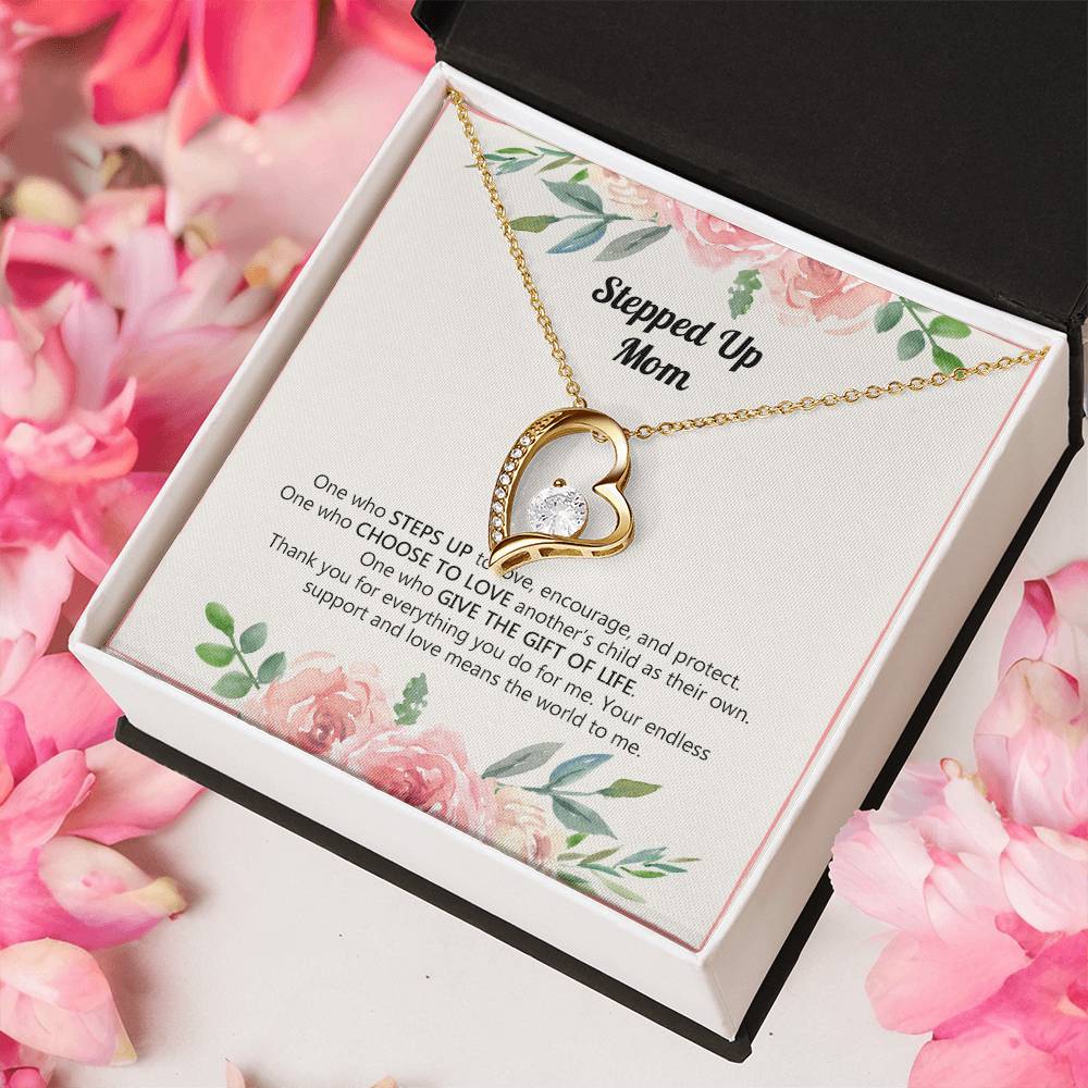 Stepped Up Mom Gift Special Message Card Custom Step Mom Necklace Gift Ss123 1 Forever Love Necklace