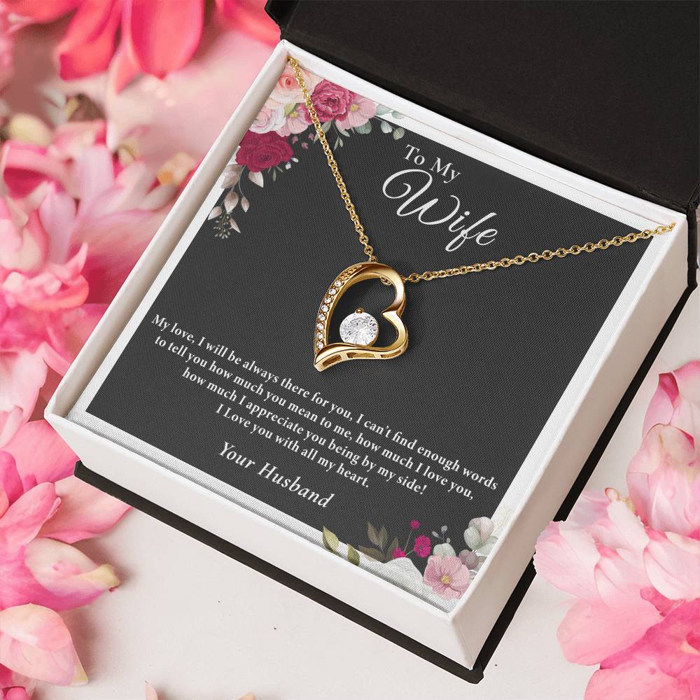 To My Wife I Love You With All My Heart - Heart Pendant Necklace With An Elegant Heart-Melting Forever Love Necklace