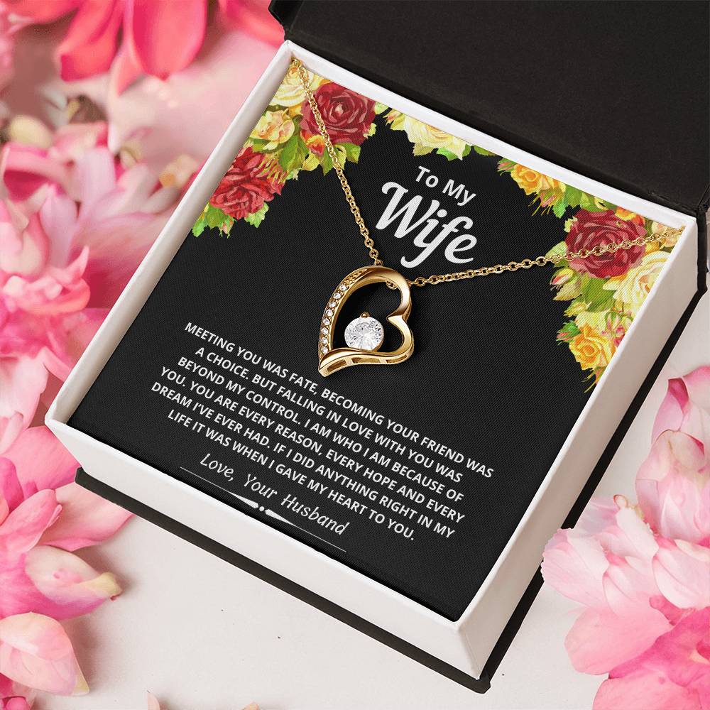 To My Wife Gave My Heart Necklace 1 Forever Love Necklace