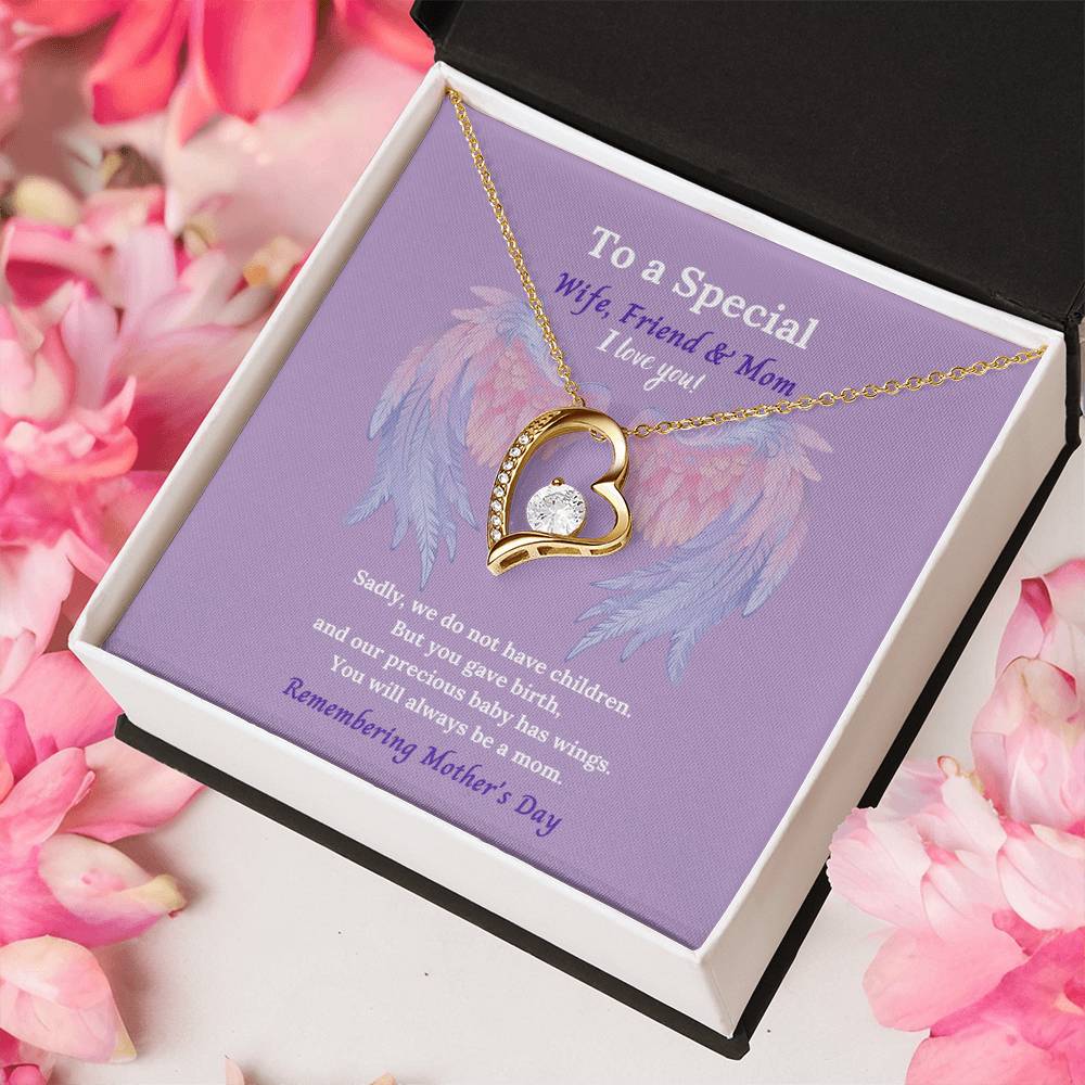 To A Special Wife Friend And Mom To Our Angel Baby Forever Love Necklace